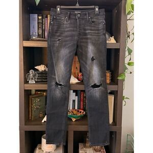 Jack & Jones Denim Washed Black Slim Fit Glenn Jeans Size 30x32